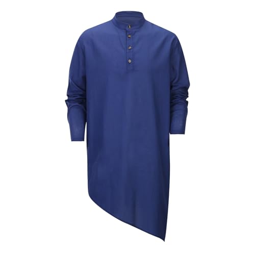 Dobladillo irregular en bata musulmana para hombre CHUNOTU transpirable 3