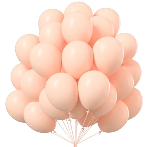 Image of PartyWoo Pastel Orange Balloons 50pcs Light Pale Orange Peach Color 12 Inch