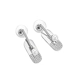 LUYYBDBG Pendientes Creativos De Perlas, Dulces Y Lindos para Mujer -Oro Blanco-Acero