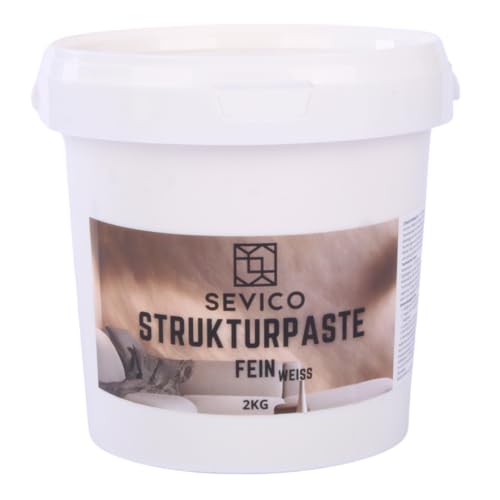 Strukturpaste Weiß 2 kg Fein Spachtelmasse für Acrylmalerei kreative Texturen und einzigartige Oberflächen für Künstler Spachtelmasse SEVICO