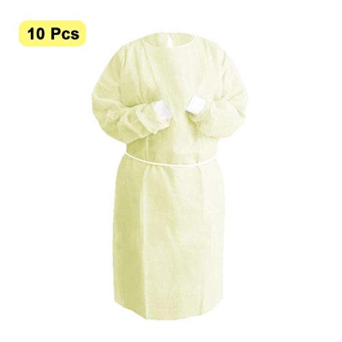 Oddity 10pcs Safety Overalls Disposable Protection Gown Anti-Static Clean Protective Clothing, Yellow