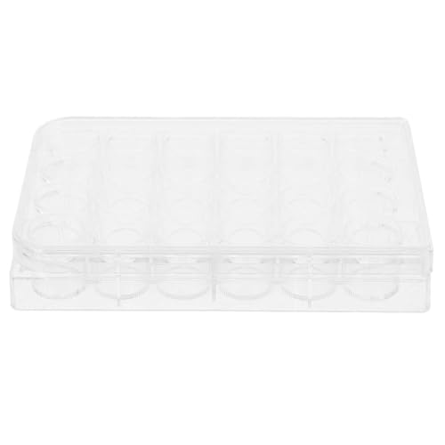 JECOMPRIS 2-Pack 24 Well Cell Culture Plates 4.92X3.34X0.78 Inch Laboratory Microplates for Cell Cultivation...