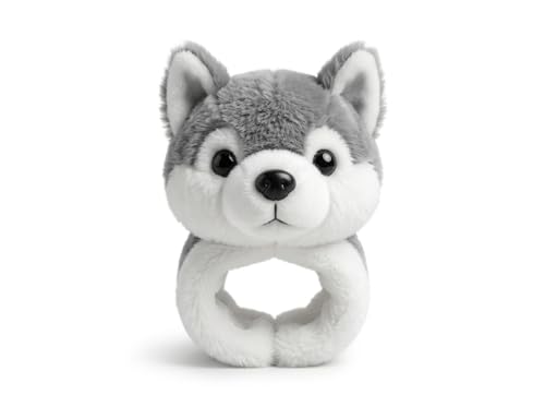 Image of Cute Husky Dog Wrist Band Soft Toy for Kids | Plush Animal Wristband Teddy | Soft Hug Bracelet Toy | Adjustable Wrist Plush Toy for Girls & Boys | Birthday Gift, Return Gift & School Toy