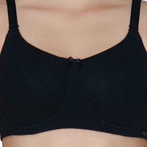 Image of Amante Women's Essential Comfort Non-Padded Non-Wired Full Coverage T-Shirt Bra | Seamless Cotton Blend | Moisture-Wicking Fabric | All-Day Support Bra