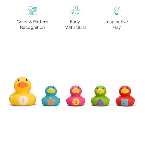 Munchkin Count & Quack Duckies Bath Toys for Toddlers and Babies, Watertight Mama Duck and Ducklings, Kids 9+ Months, Helps Teach Numbers, Counting, Colors and Shapes, 5 Piece Set - image 4