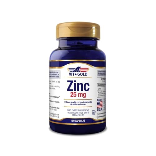 Zinco 25mg Vitgold 100 Cápsulas