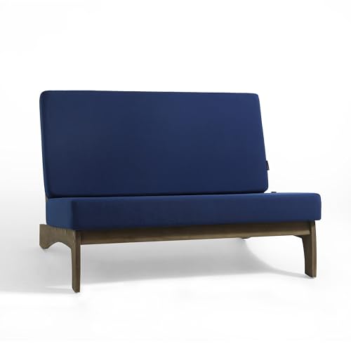 Image of Pia Ricoo 1-Piece Patio Furniture Set, Outdoor Loveseat with 4.5-Inch Thick Cushions, All-Weather Outdoor Sofa for Backyard, Deck, Lawn - Navy