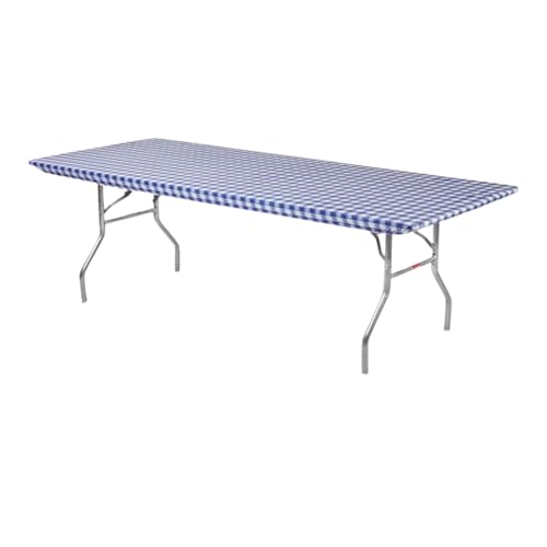 Kwik-Covers - Juego de 5 Fundas de Mesa rectangulares de plástico, 76 x 243 cm, Color Azul