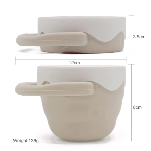 Image of Moonkie Baby Snack Cups for Toddlers No Spill, Collapsible Silicone Containers for Girl, Snack Catchers with Lid for Kids (Folding Argil)