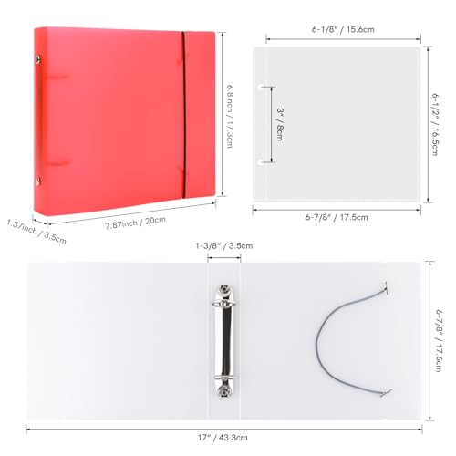 Image of Cookie Stencil Storage Binder for Storage 6x6inch Stencils,Die Cuts,DIY Scrapbooking,Clear Stamp,Storage Folder Organizer Include 1 Red Cover,50 Sleeve,50 Backing Paper and 10 Sheets Divider Tabs