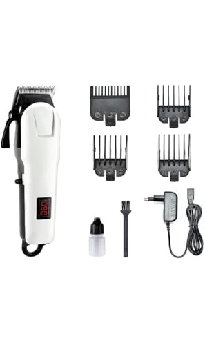 SKMEI SKT1008W Professional Hair Straightener & Clipper For Men and Women | Corded Hair Trimmer with Quiet Operation and Dteachable Heads | Hair Styling Trimmer with LED Power Indicator (Beige)