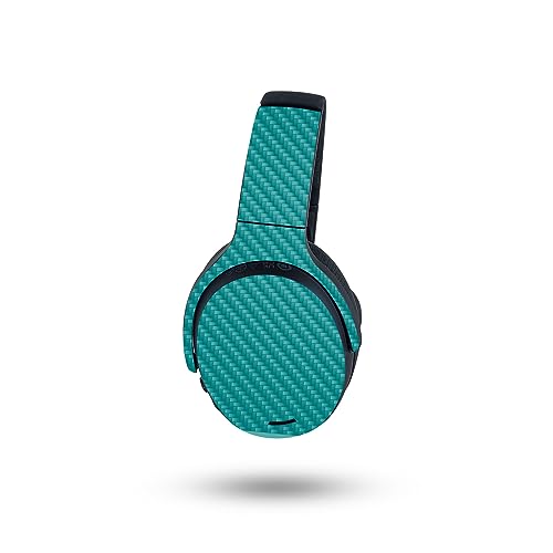 Image of MightySkins Carbon Fiber Skin Compatible with Skullcandy Crusher ANC 2 - Solid Teal | Protective, Durable Textured Carbon Fiber Finish | Easy to Apply