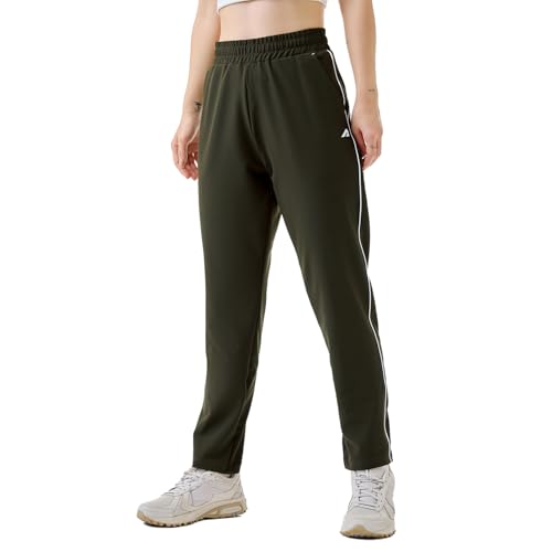 Image of Boldfit Track Pants for Women with Contrast Piping,Lightweight Poly Terry Fabric,Elastic Waistband, Side Slant Pockets,Regular Fit Gym Track Pants for Woman Athletic Gym,Running & Casual Wear Joggers