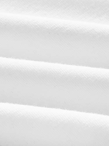 Sweatyrocks Women's Casual V Neck Short Sleeve Basic Solid Crop Top T-Shirt White M #TOP5