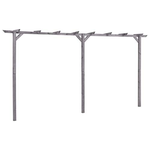 Keketa Garten Pergola Holzpergola Gartenlaube Rosenbogen Rankhilfe für Kletterpflanzen Torbogen Pergola für Garten Mit 3 Pfosten Grau 400x40x205 cm Imprägniertes Kiefernholz