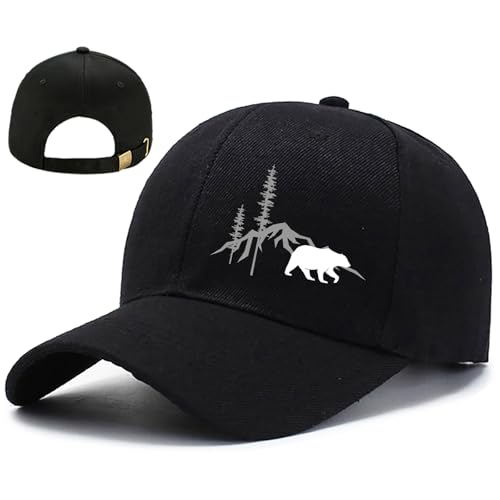 viofre Hats for Men Baseball Cap Snapback Hats for Men Cotton Baseball Hat for Mens Women Adjustable Black Trucker Dad Hat for Running Outdoor Mountain Climbing Golf Accessories Gifts