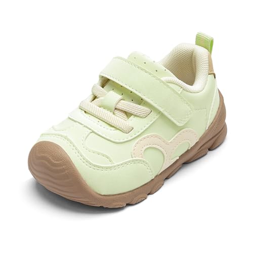 Image of Balabala Girls Boys Toddler Sneakers Wide Toe Box Walking Shoes | Unisex Kids Sneakers with hook-and-loop straps, non-slip soles, soft heel cushion, and flexible support for play