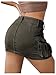 WDIRARA Women's Low Waist Button Bodycon Mini Cargo Denim Skirt with Pocket Army Green M