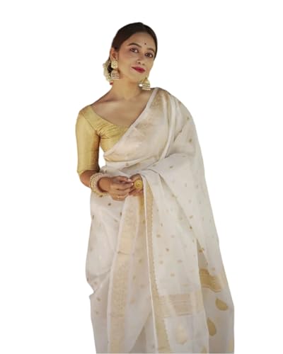 Image of Flosive Women's Cotton Saree With Blouse Piece