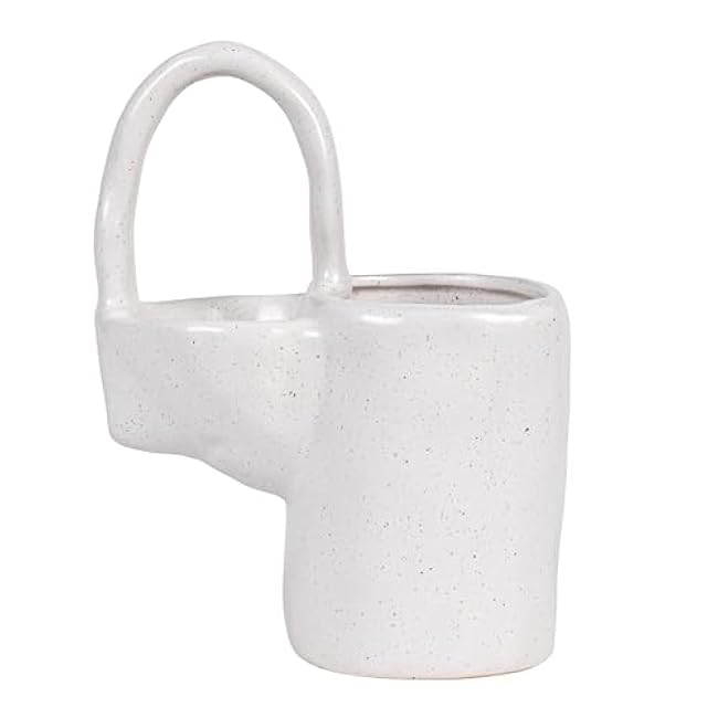 Creative Co-Op Stoneware Sponge and Dish Brush Holder, White Speckled Finish