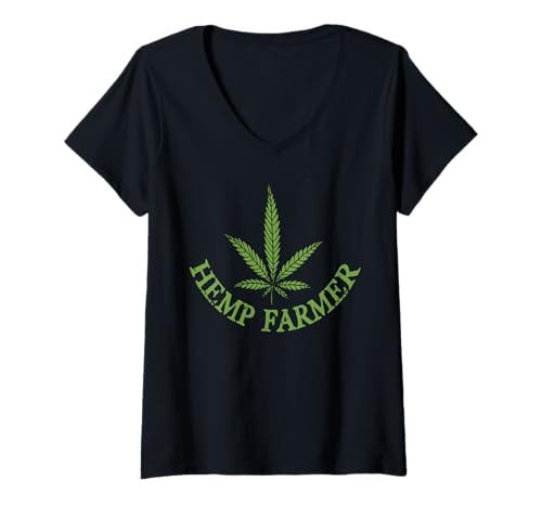 Womens Hemp Farmer Shirt Hemp Products Hemp Clothing American Hemp V-Neck T-Shirt