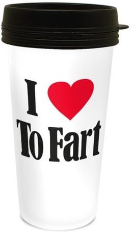 I Love to Fart 16 Oz Plastic Coffee Travel Mug