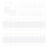 100 Pcs Hang Tabs Round Hole Self Adhesive Hanging Tags for Retail Clear Sticky Hanging Tabs Plastic Hole Hang Tags for Display Store Small Sale Items Handicrafts Jewelry (1-1/4 x 7/8 Inch)