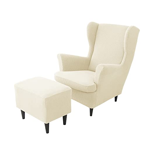 Juego de fundas elásticas para sillón orejero para renovar tapicerías gastadas de forma fácil