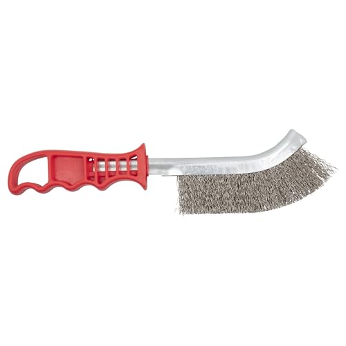 wolfcraft Cepillo manual de alambre de acero inoxidable I 2717000 I Para eliminar el óxido y limpiar I Perfecto para acero inoxidable (Inox), Metal, Metal no férreo