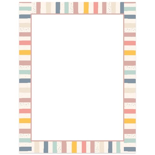 FYSUIMU 80 Sheets Boho Stationery Paper Stripe Dot Letterhead Letter Writing Paper Single-Sided...