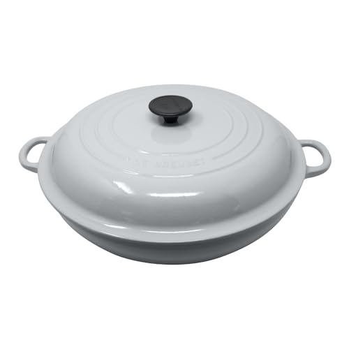 Le Creuset Cazuela de buffet de hierro fundido esmaltado de 5 cuartos de galón, Vapeur (Vapeur)