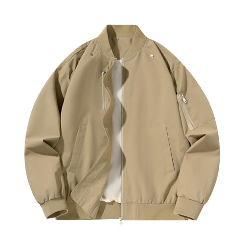 Men's Bomber Jacket Lightweight Casual Fashion Windbreaker Zip Up Coat for Men