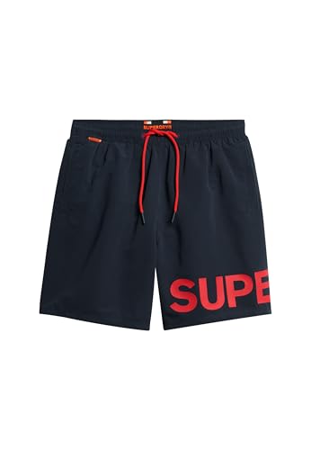 Superdry Herren 43,2 cm Badeshorts mit Grafik Finster Marineblau XL