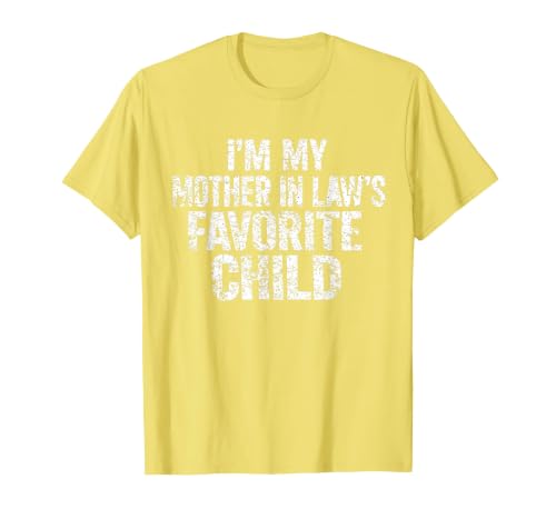I'm My Mother in Law's Favorite Child Funny Parent Family T-Shirt, Men, Lemon Yellow, 3X-Large