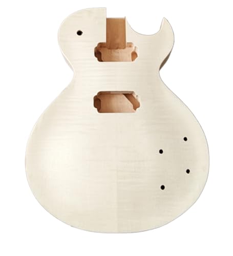 Electric Guitar Body Unfinished Guitar Body Set in Mahogany Body AAA Flamed Maple Top Set-Neck