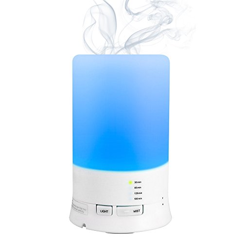 Essential Oil Diffuser, BENGOO 100ml Aroma Essential Oil Cool Mist Humidifier Aromatherapy Diffuser Air Mist Purifier with Color LED Light, Waterless