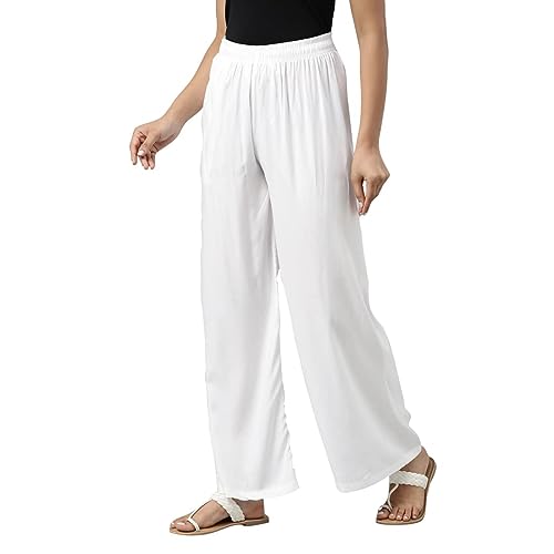 Image of Fancy Star Women Super-Combed Cotton and Rayon Solid Full Length Regular Palazzo