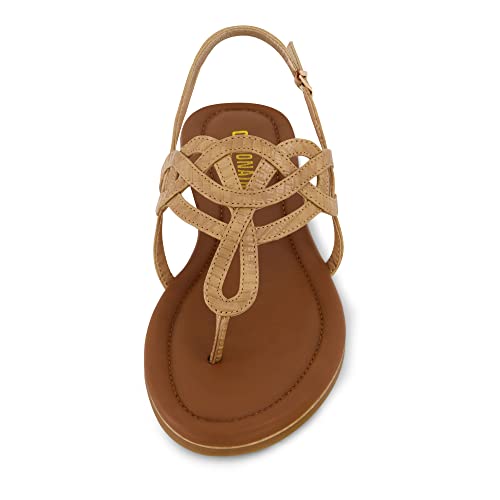 CUSHIONAIRE Women's Judit flat sandal +Comfort Foam, Wide Widths Available3