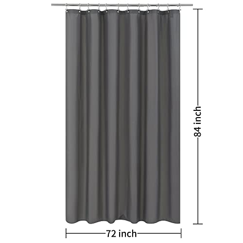 Image of ALYVIA SPRING Extra Long Fabric Shower Curtain or Liner Dark Gray, 72x84 | 3 Magnets, Soft Cloth & Hotel Quality, Machine Washable, Light-Weight, Extra Long Size