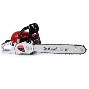 Nakasaki Motosierra de Gasolina, 78cc, 20 Pulgadas, Sistema de Lubricación Automática, Barra Guía de Alta Precisión