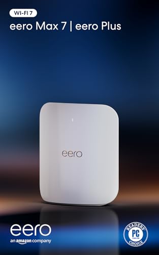 Image of Amazon eero Max 7 mesh wifi router with eero Plus annual subscription (auto-renews) - Supports internet plans up to 10 Gbps, Coverage up to 2,500 sq. ft., Connect 250+ devices, 1-pack