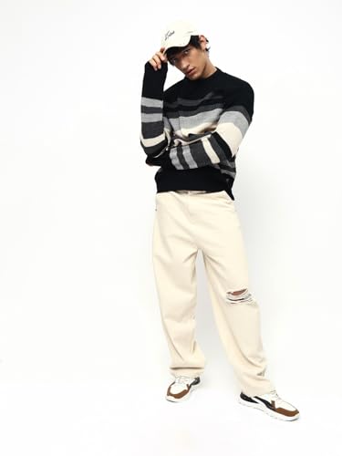 Image of High Star Men Acrylic Knitted Regular fit Round Neck Full Sleeves Sweaters 30