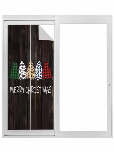 Película decorativa para ventana con diseño de árbol navideño miniatura 1
