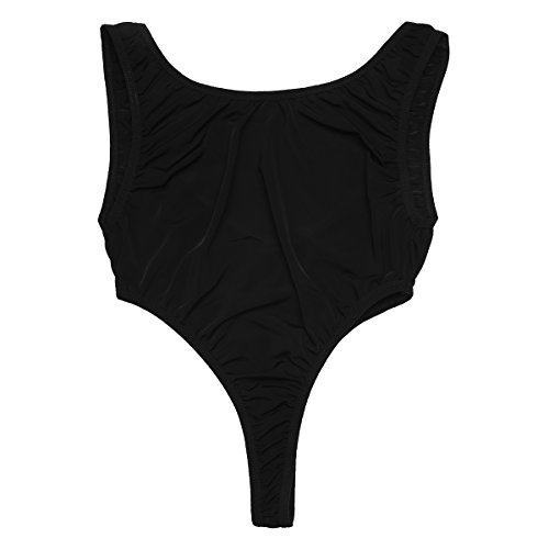 inlzdz Body Slim Fit para Mujer Maillot sin Espalda Leotardo Elástico Gimnasia Lencería Erótica Corte Alto Sexy Ropa Interior una Pieza Monos de Natación Negro Talla Única