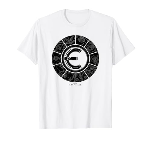 T-shirt Marvel Eternals Circle Badge noir col rond vêtement coton imprimé