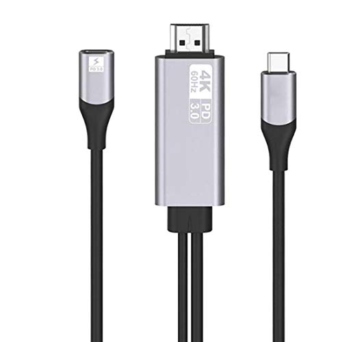 USB Type C to HDMI変換ケーブル (4K @ 60Hz)Proaok 1.8M USB 3.1 Type C HDMIケーブル 、84W PD3.0 充電ポート(Thunderbolt 3対応)付 き Macbook Pro/iPad Pro/MacBook Air,iMac 2017, Samsung Galaxy S9/Note 9/S8, NSスイッチ用