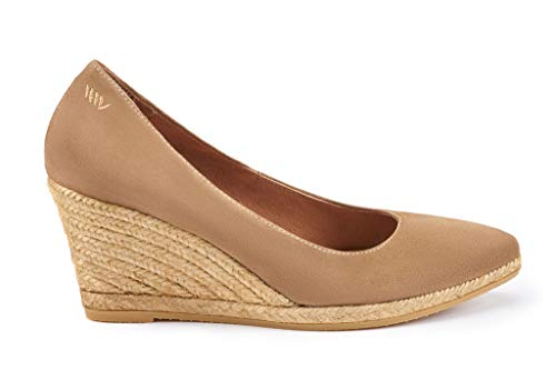 VISCATA Roses Espadrille Suede Wedges Spain Handmade 2 ½” Heel Women's Pumps with Soft, Premium Suede Upper and 100% Natural Jute Midsole for All Occasions: Casual, Work, Party3