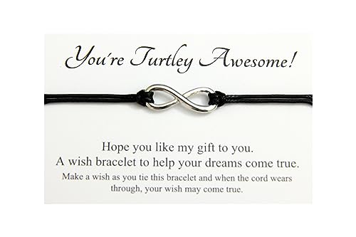 Lucor You Are Turtley Awesome,Wish Bracelet,Proud of You Gifts,End of Year Gifts,Pass Exam Gifts,Graduation Gifts,New Job Gifts(Black)