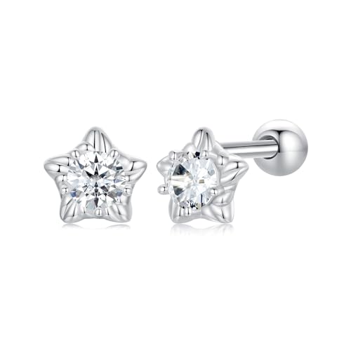 Boucles d'oreilles en Argent 925 avec zircons scintillants et fermoir sécurisé