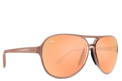 Shady Rays Aviator Crossover - Peach/Peach Mirror Lens Standard Fit